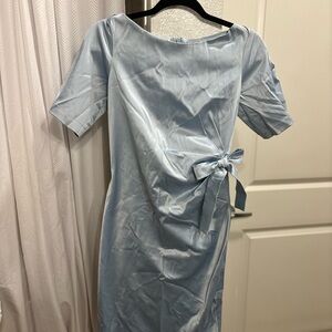 Space Style Concept Light Blue Midi Dress